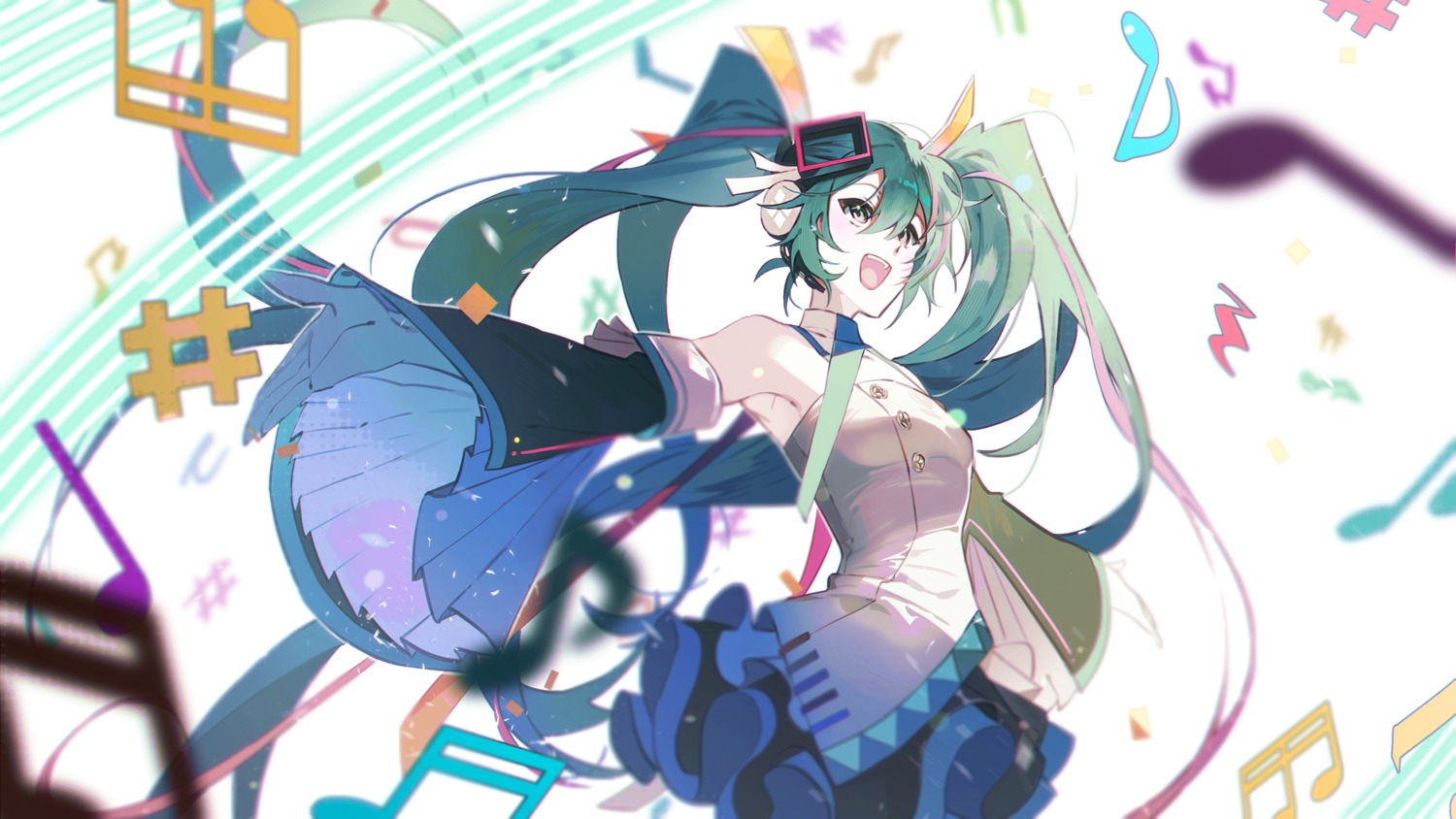 hatsune_miku headphones tagme vocaloid wallpaper