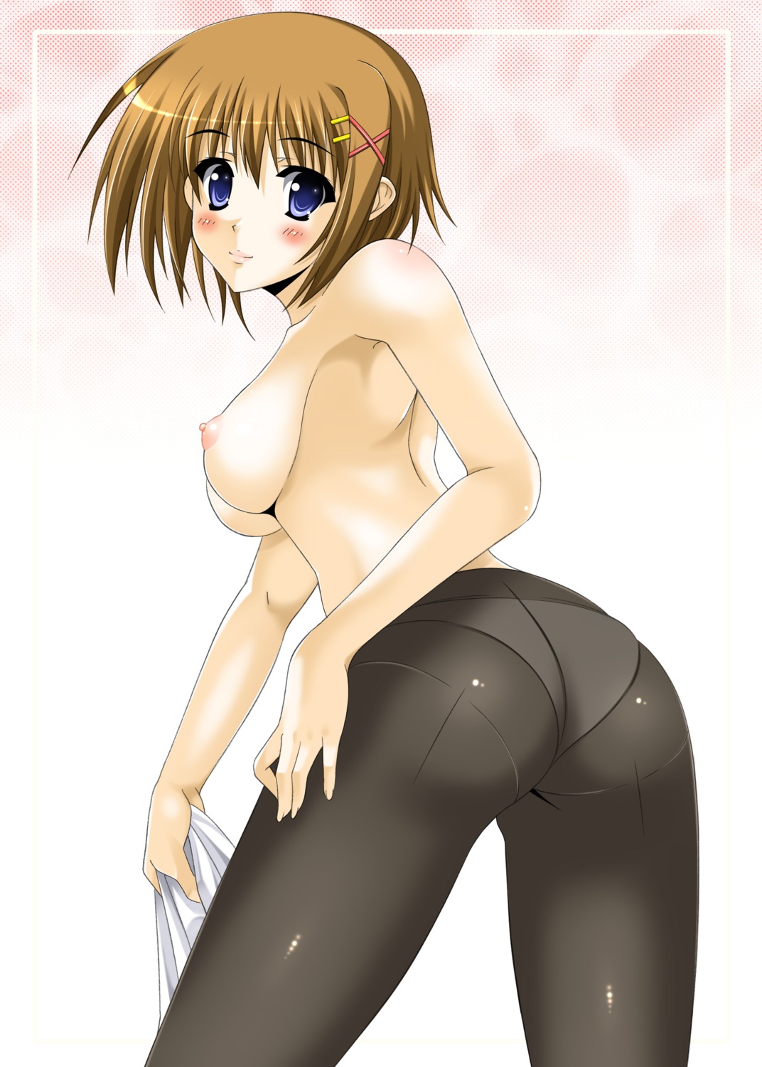 ass mahou_shoujo_lyrical_nanoha mahou_shoujo_lyrical_nanoha_strikers nipples oda_kenichi pantsu pantyhose topless yagami_hayate