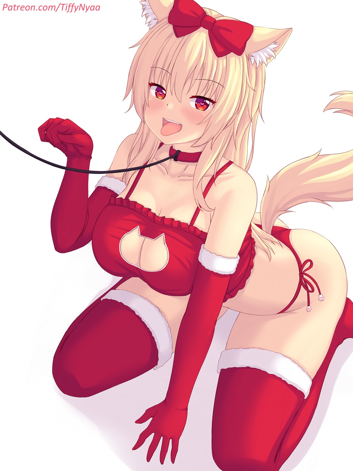 animal_ears bra fast-runner-2024 pantsu string_panties tail thighhighs tiffy