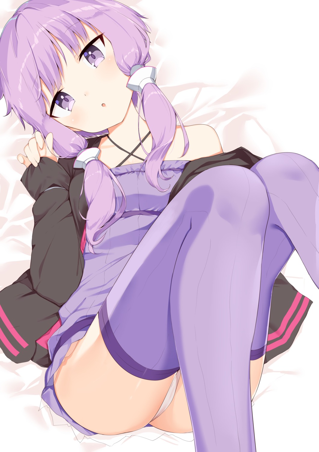 cameltoe dress kura_ekaki pantsu thighhighs thong vocaloid voiceroid yuzuki_yukari