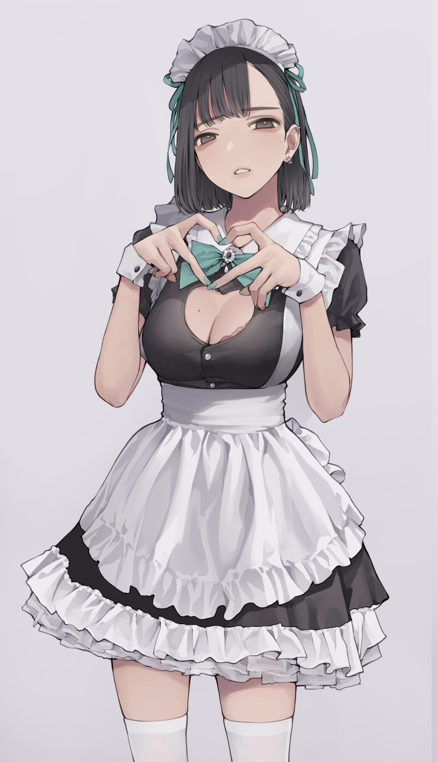 cleavage koh_(minagi_kou) maid thighhighs