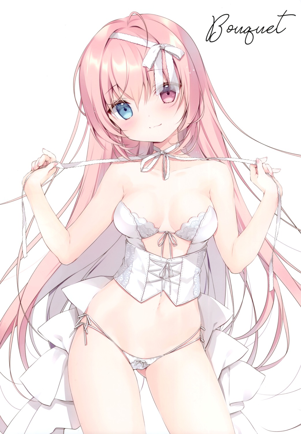 bra canvas+garden heterochromia miyasaka_miyu pantsu string_panties