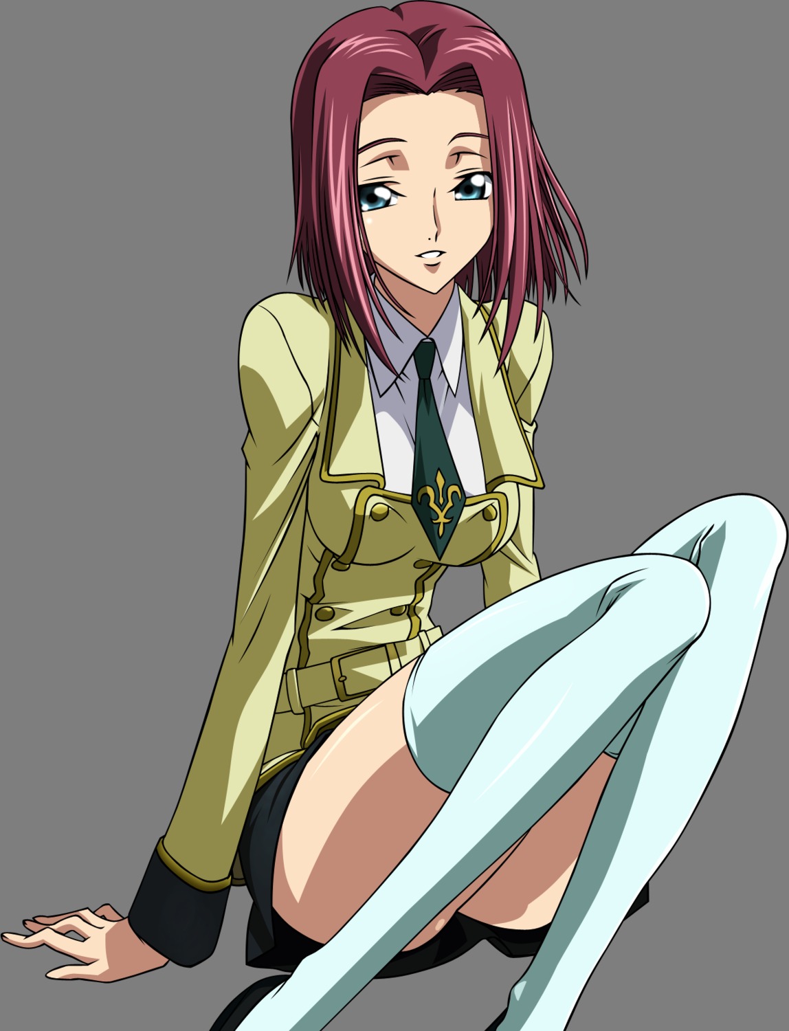 code_geass kallen_stadtfeld seifuku thighhighs transparent_png vector_trace