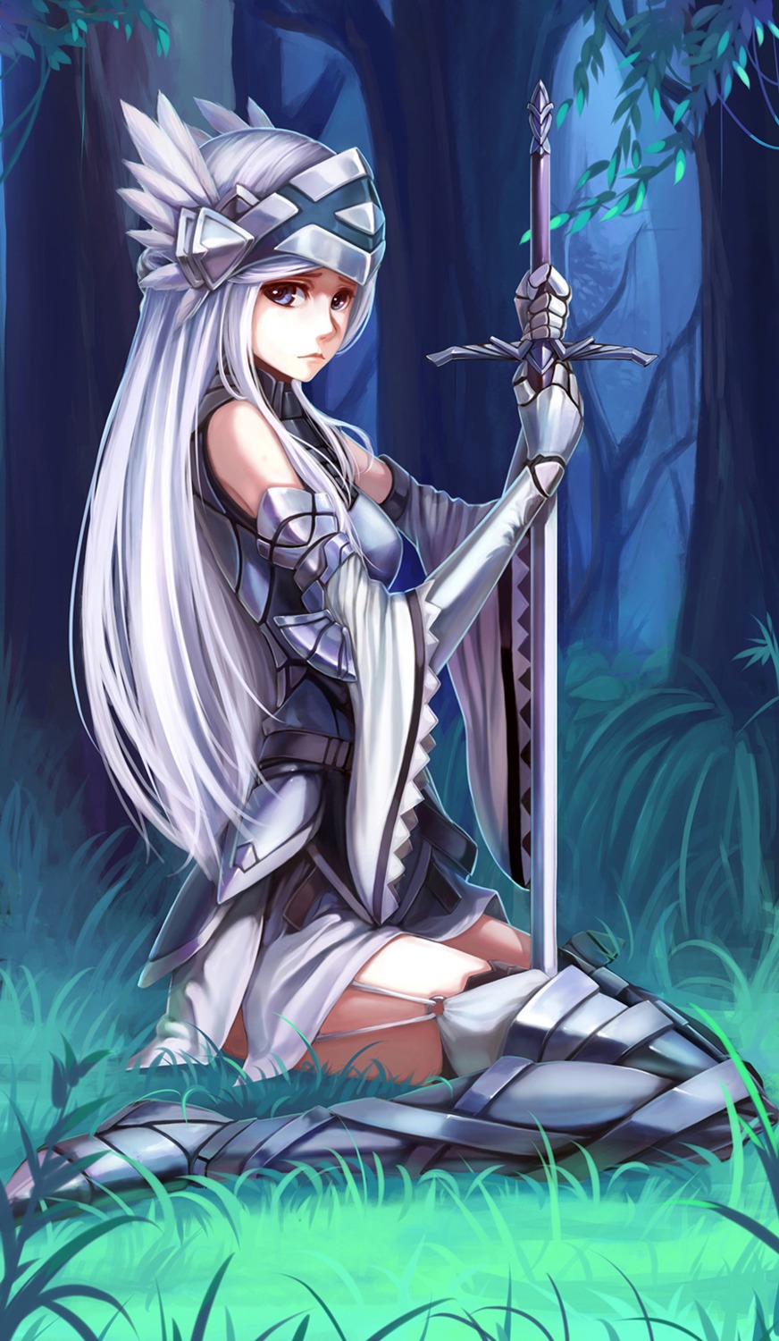 armor lenessia_el_arte_cowen log_horizon nian reinesia_el_arte_cowen stockings sword thighhighs