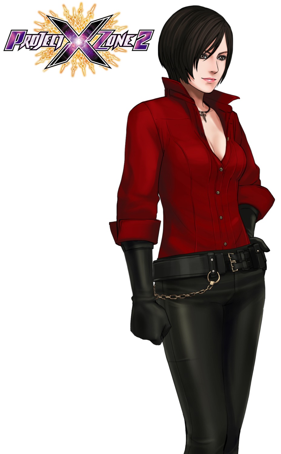 ada_wong cleavage open_shirt project_x_zone
