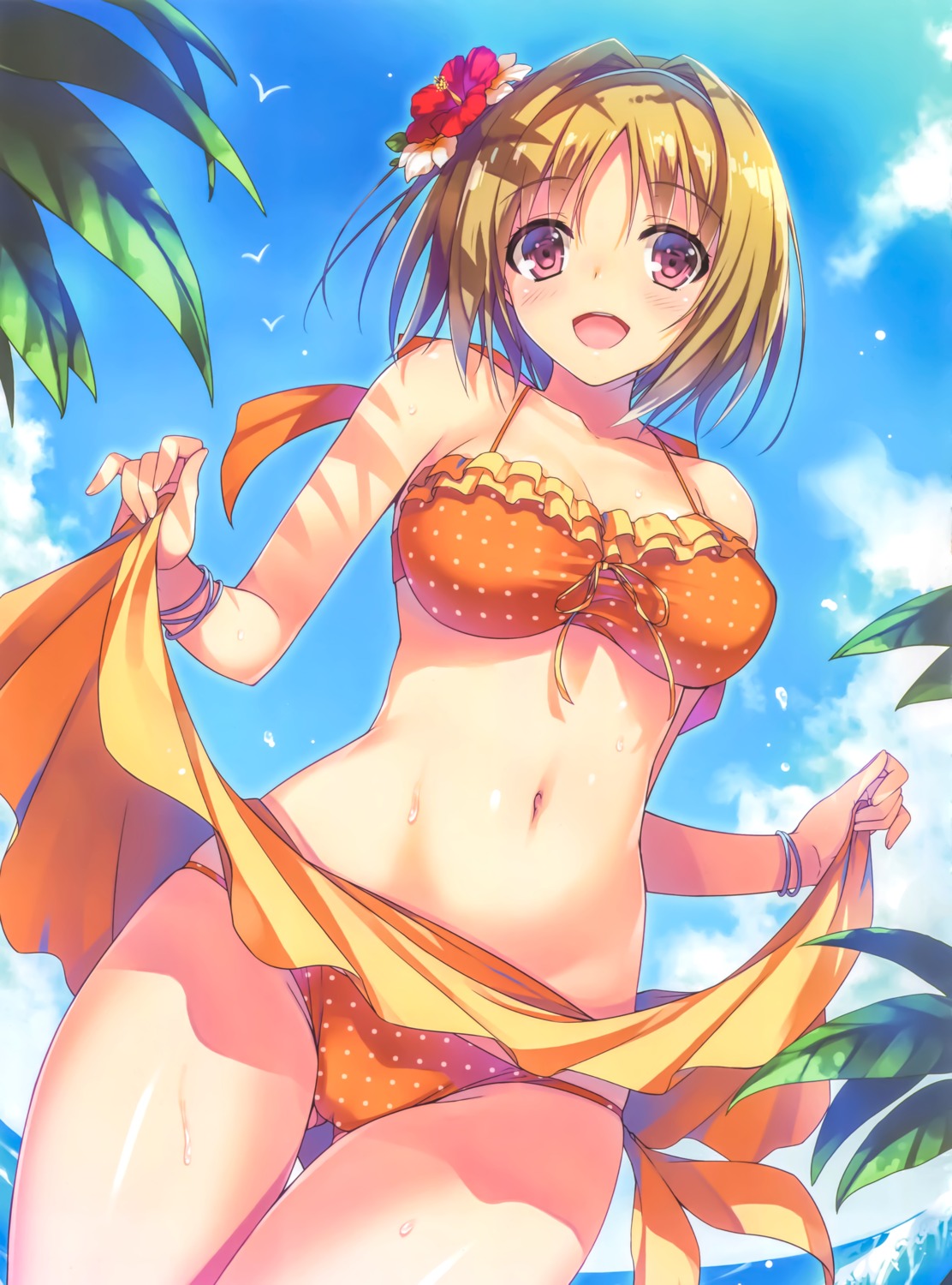 bikini cleavage kushida_kikyou skirt_lift swimsuits tomose_shunsaku youkoso_jitsuryoku_shijou_shugi_no_kyoushitsu_e