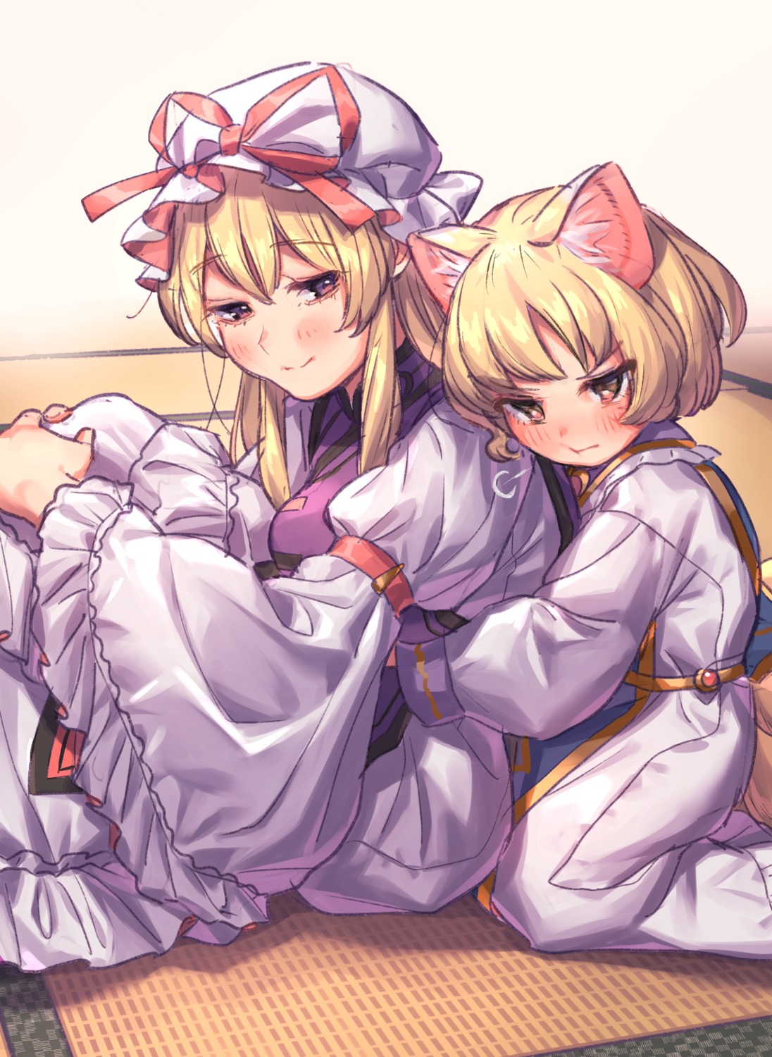 animal_ears kitsune masanaga_(tsukasa) tail touhou yakumo_ran yakumo_yukari yuri