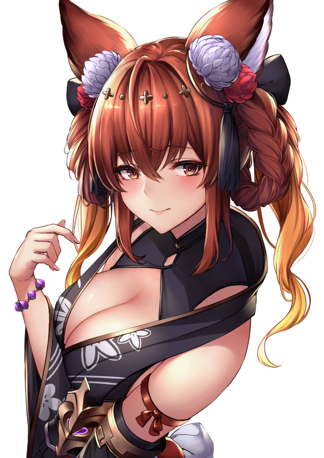 animal_ears cleavage granblue_fantasy japanese_clothes ym_(distance819)