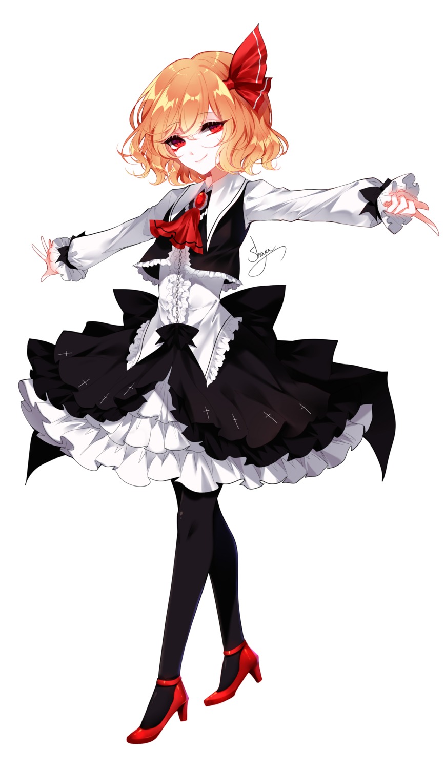 dress heels pantyhose rumia sheya touhou