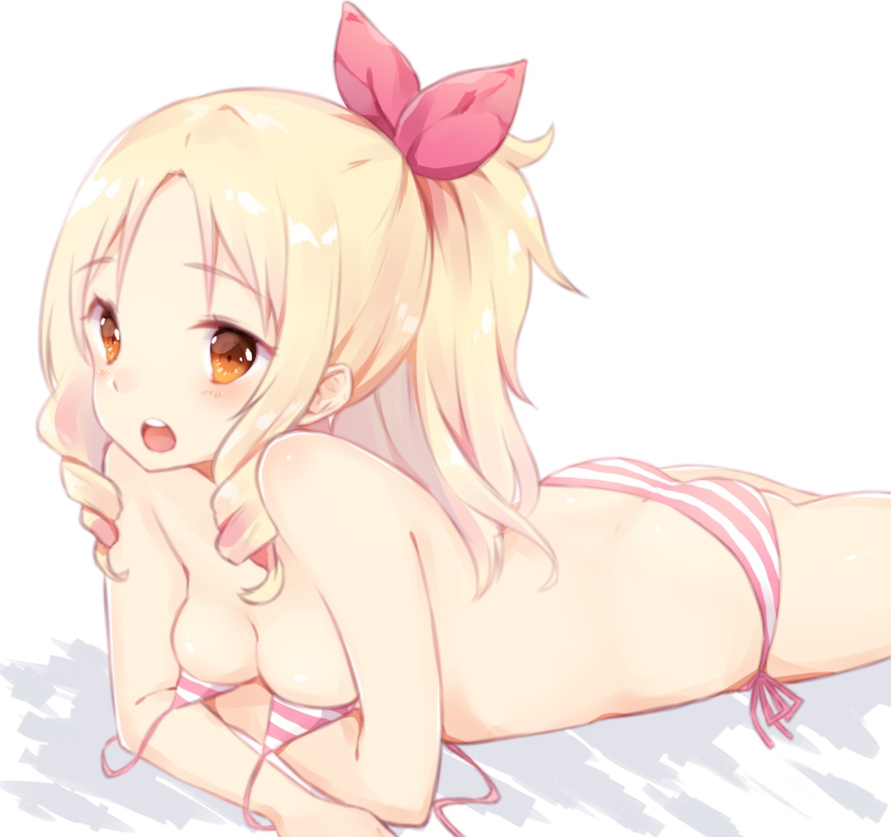 azuki_(krps-hano) bikini breast_hold cleavage eromanga-sensei swimsuits wardrobe_malfunction yamada_elf