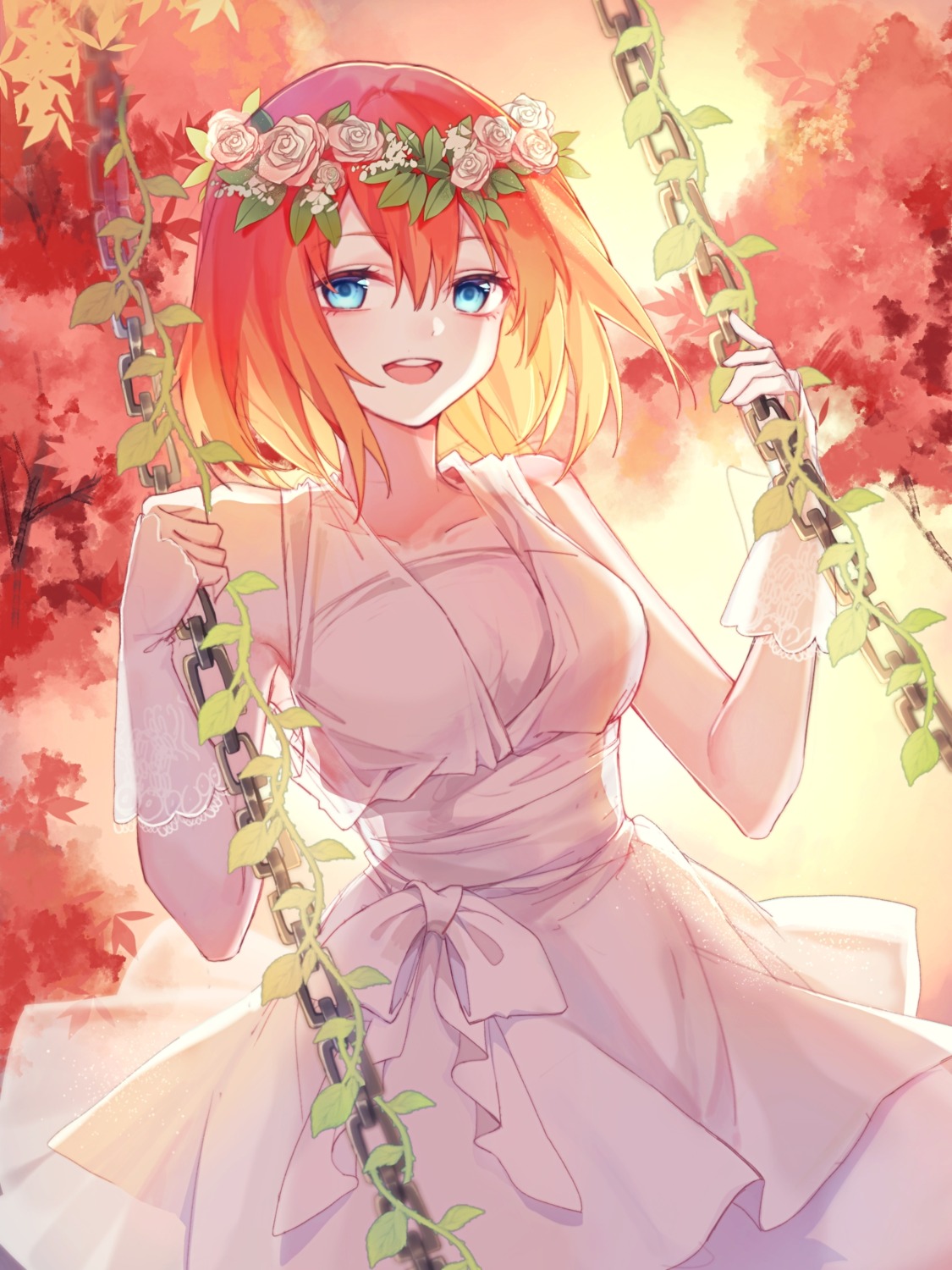 5-toubun_no_hanayome dress nakano_yotsuba no_bra see_through skirt_lift wedding_dress yunweishukuang