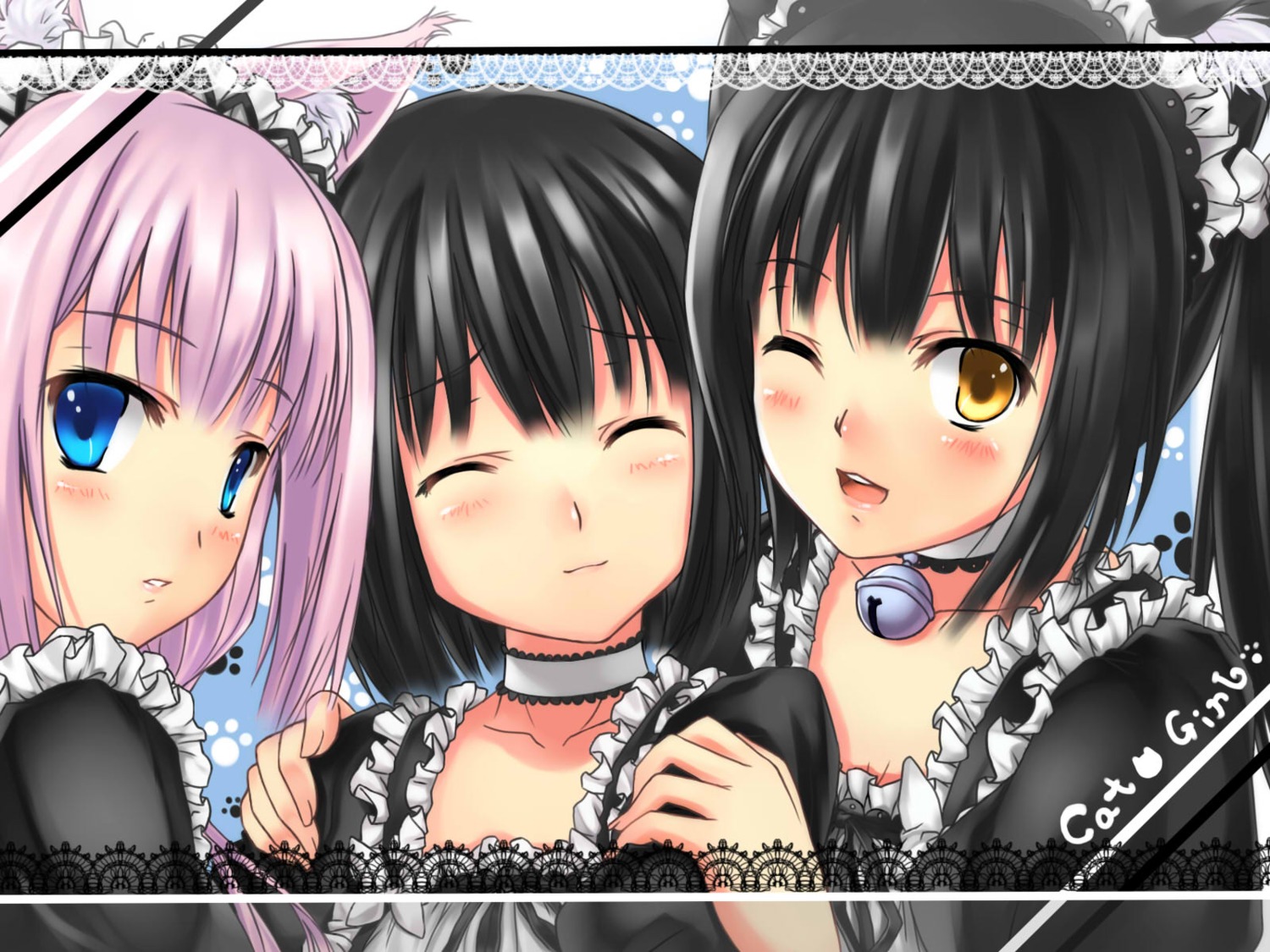 animal_ears chocola gothic_lolita icqoo lolita_fashion minazuki_shigure nekomimi nekopara vanilla wallpaper