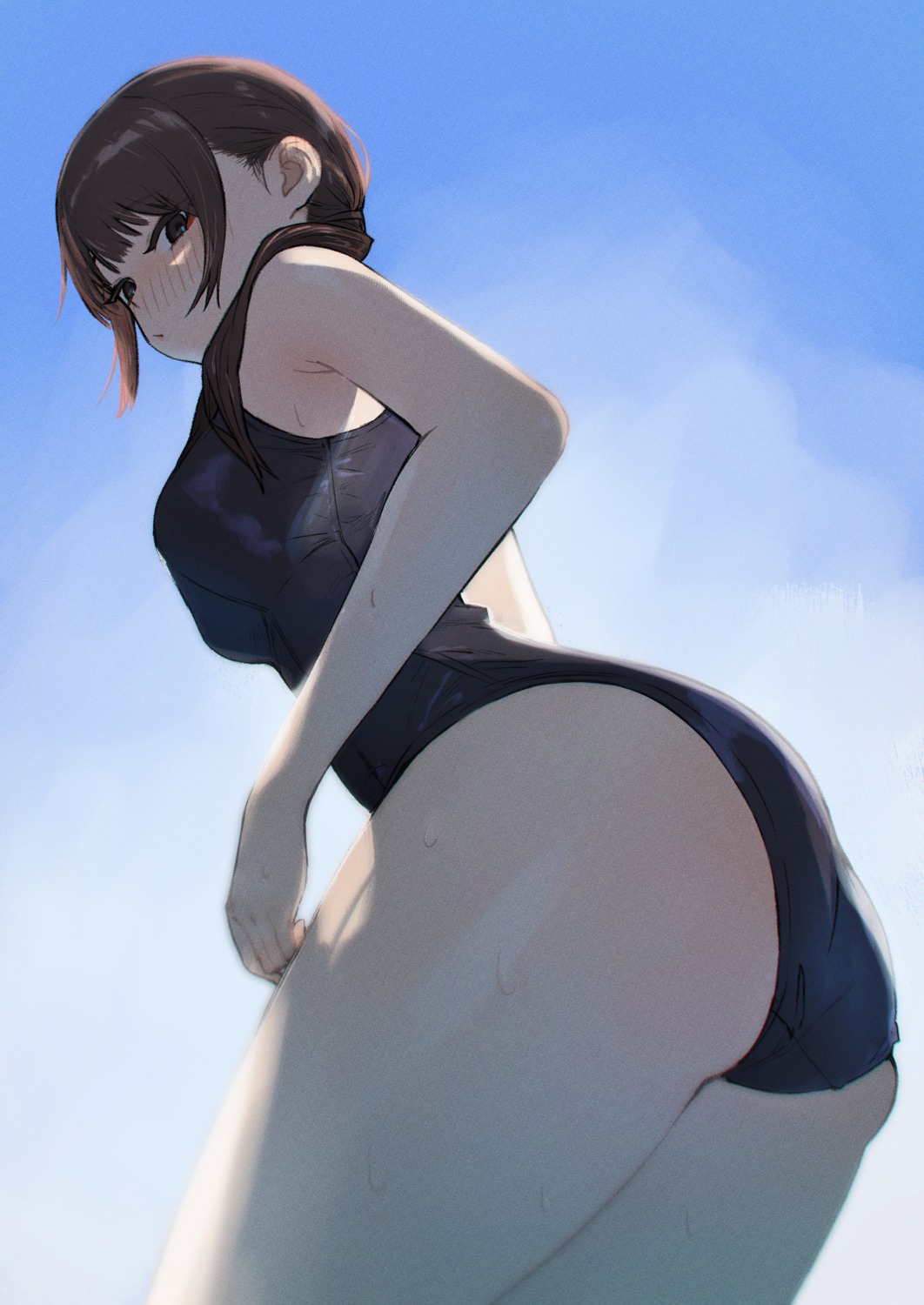 ass nezuko school_swimsuit swimsuits tagme