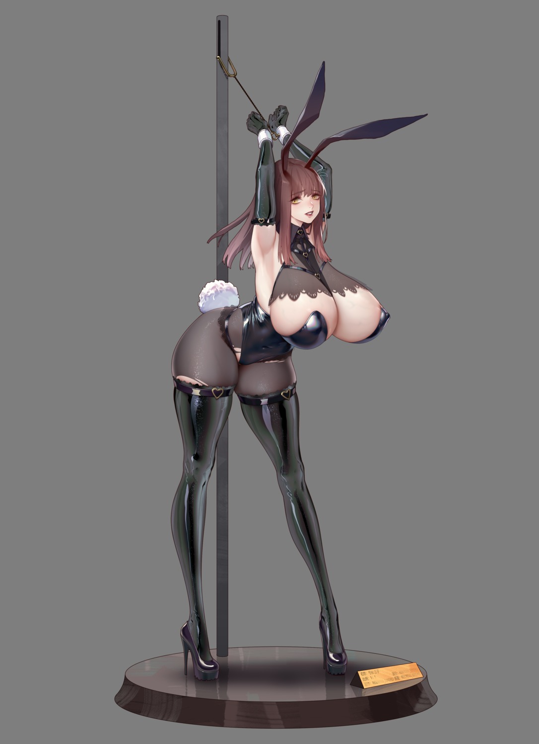 animal_ears areola bondage bunny_ears bunny_girl erect_nipples heels no_bra pantyhose tail thank_star thighhighs torn_clothes