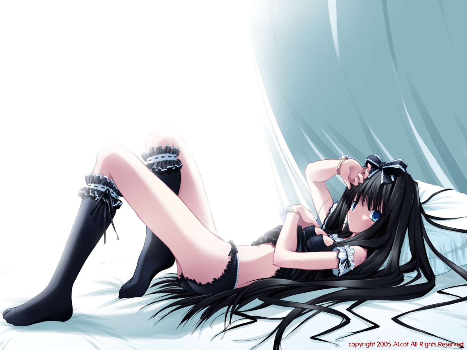 alcot gothic_lolita lolita_fashion maya nimura_yuuji pantsu triptych wallpaper