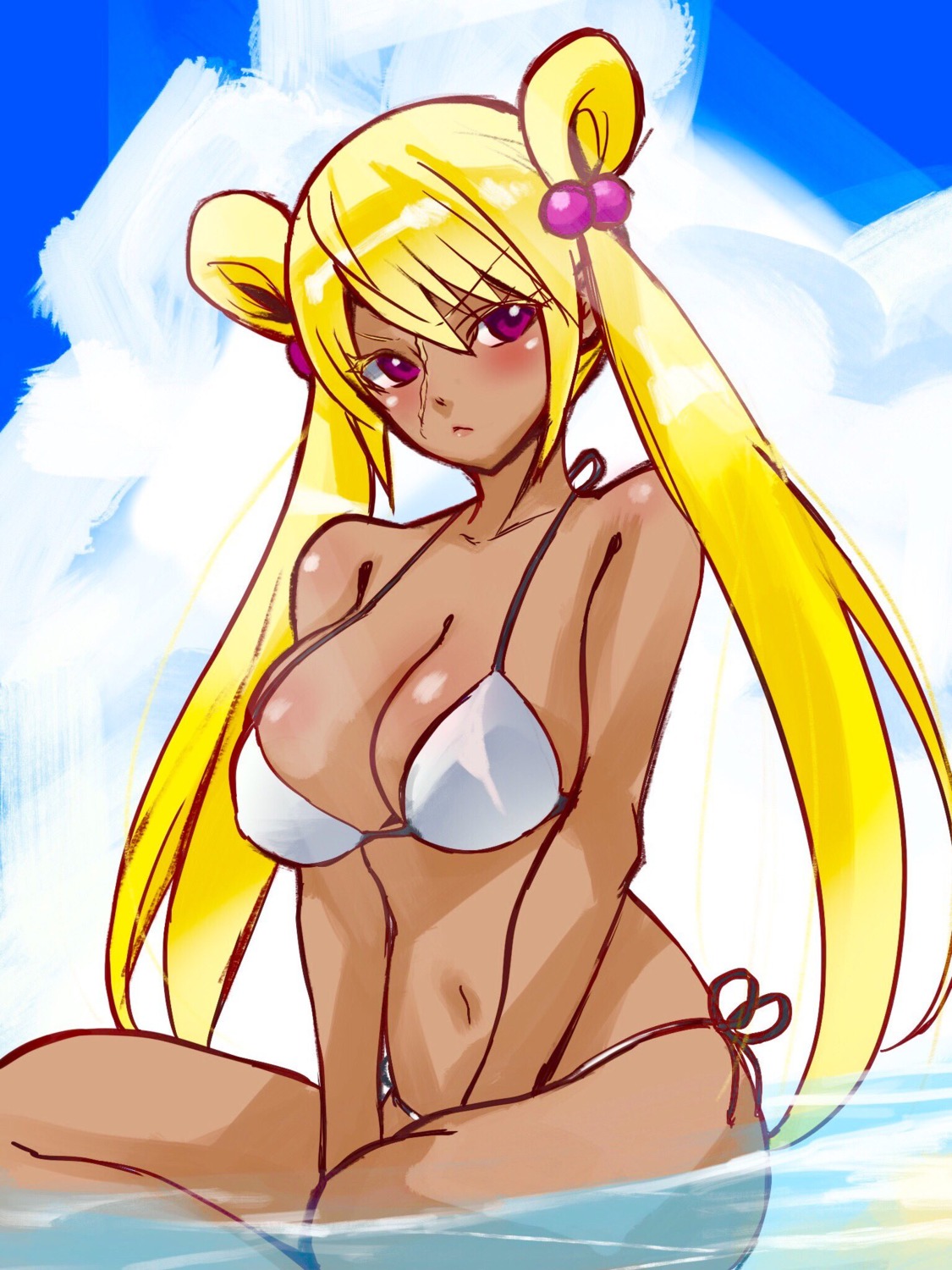 bikini cleavage ioroi_shizuru sousei_no_onmyouji sukeno_yoshiaki swimsuits wet