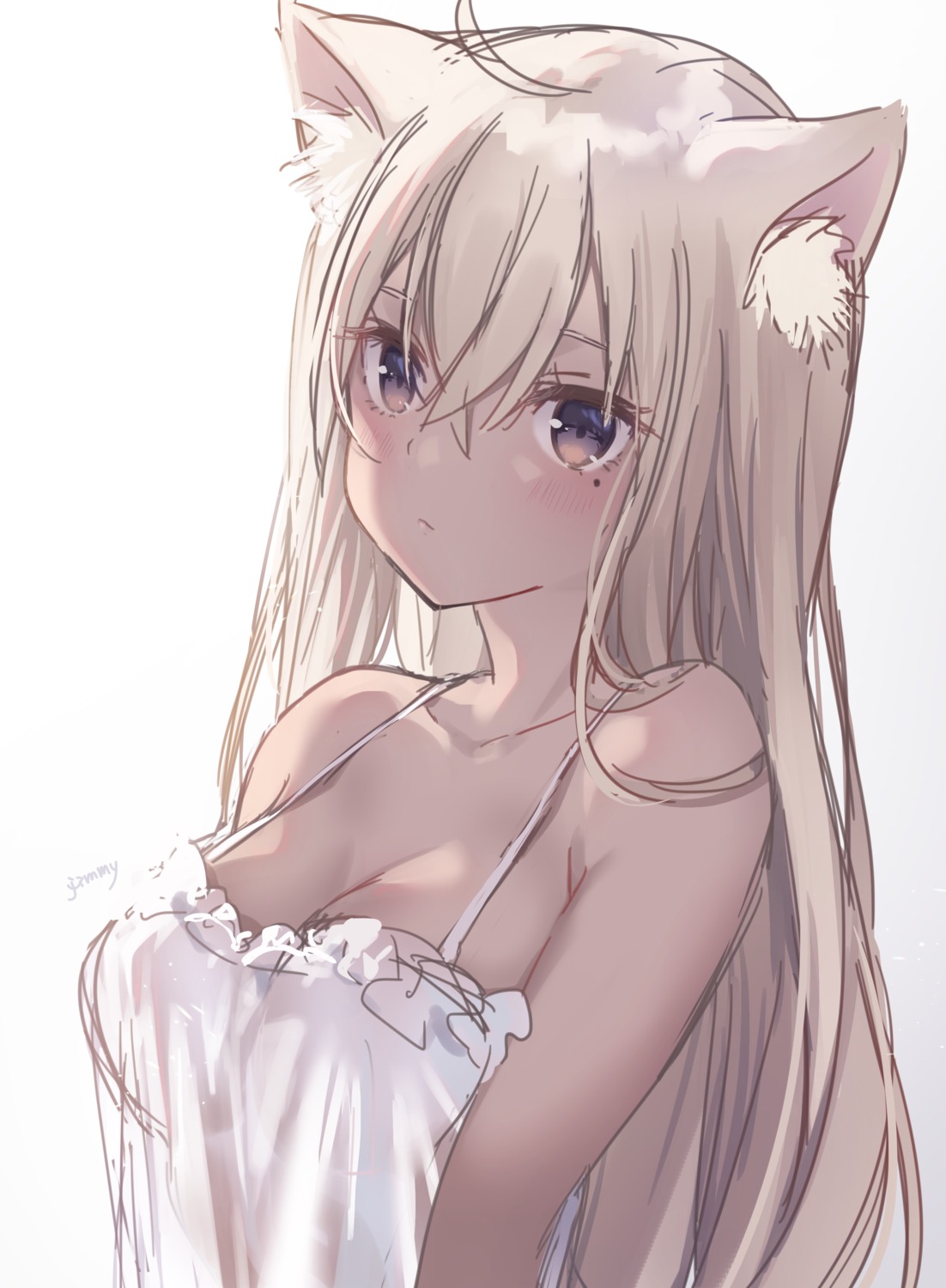 animal_ears jimmy lingerie nekomimi see_through sketch