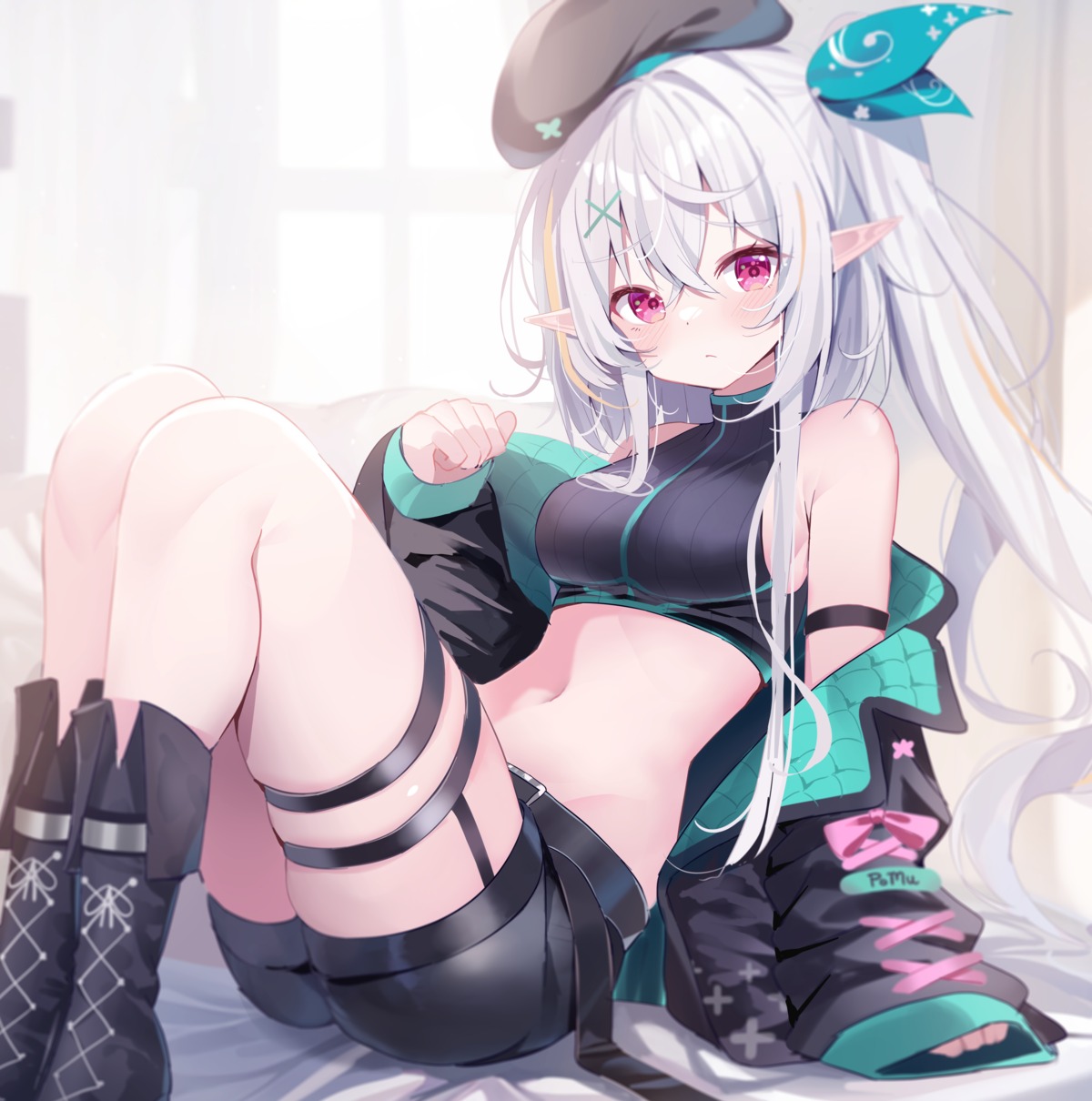 deyui garter nijisanji nijisanji_en pointy_ears pomu_rainpuff