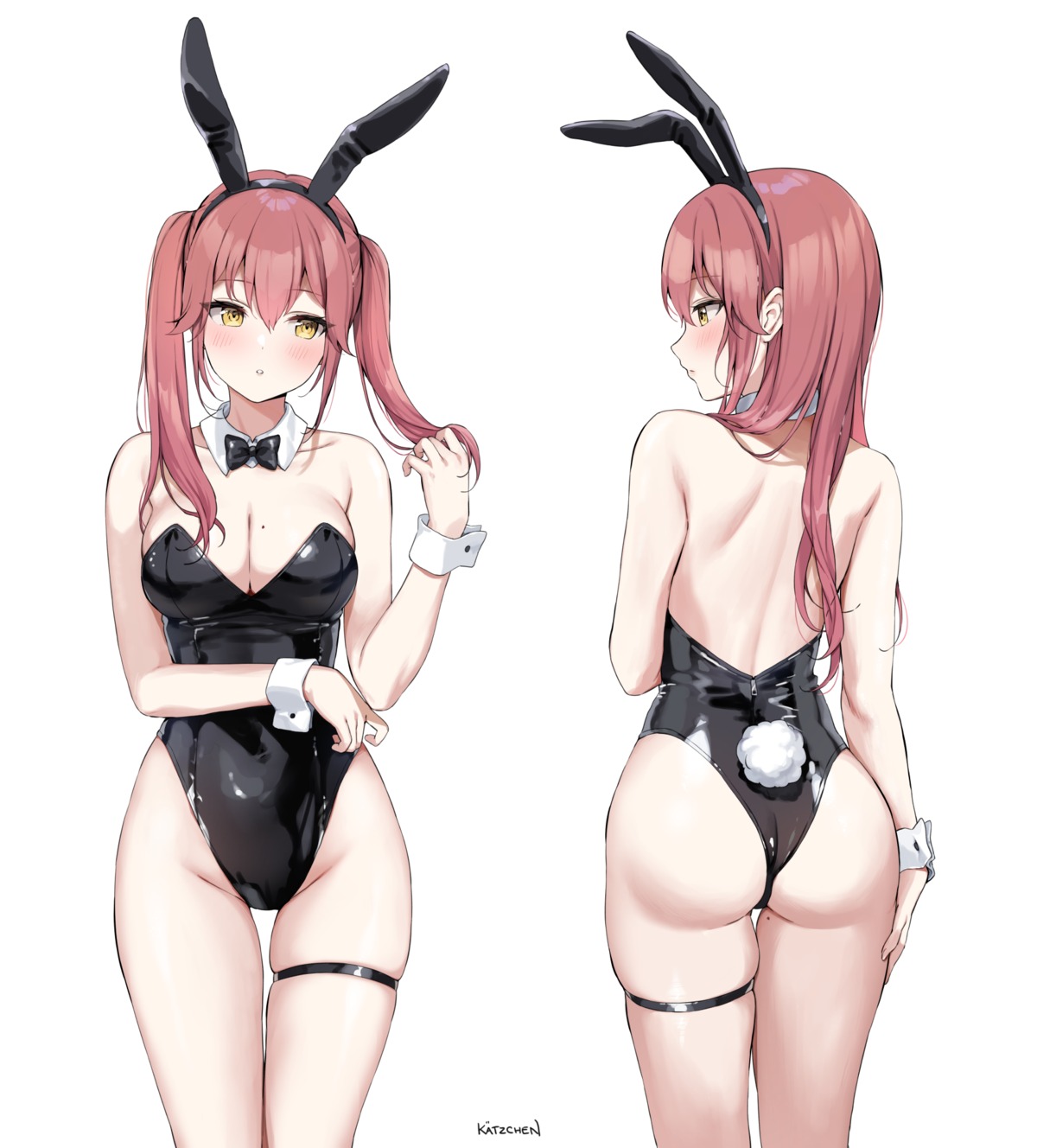 animal_ears ass bunny_ears bunny_girl garter kaetzchen liliya_(kaetzchen) no_bra tail