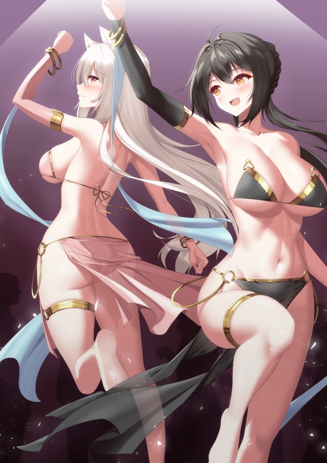 animal_ears ara_haan ass bikini elsword eve_(elsword) garter see_through swimsuits veca