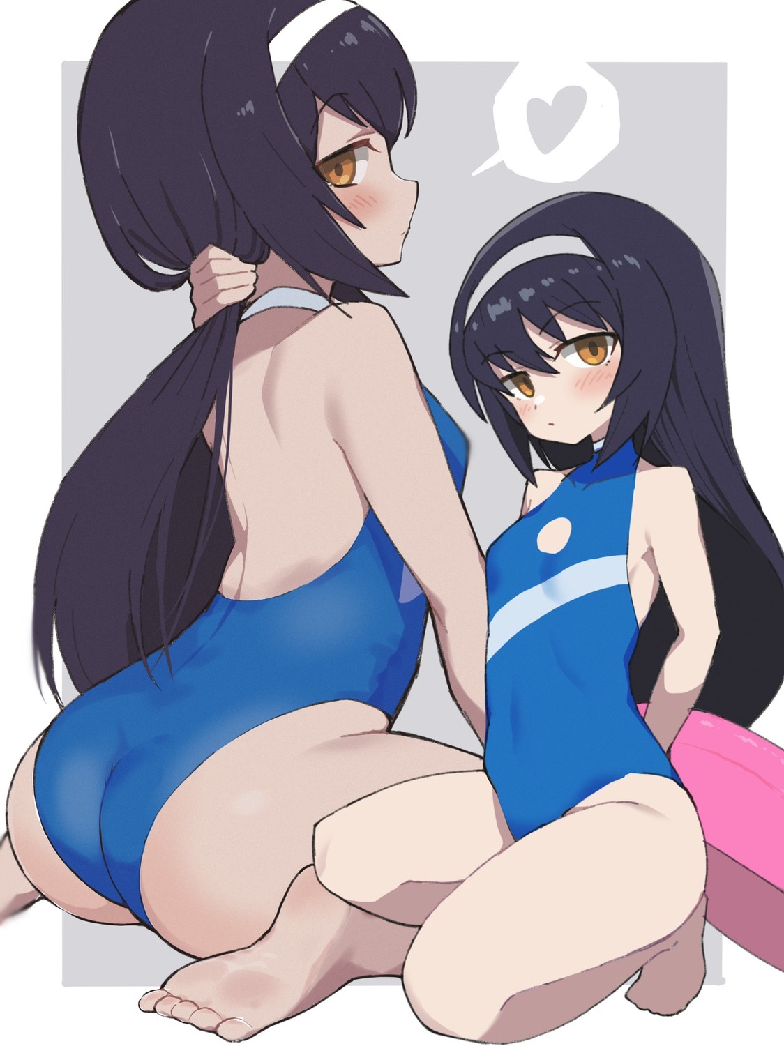 ass girls_und_panzer reizei_mako swimsuits yabai_gorilla