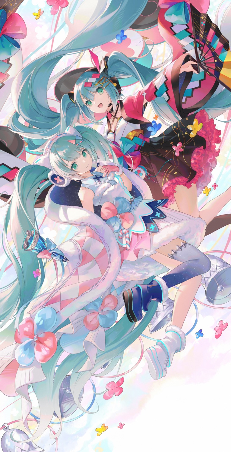 hatsune_miku headphones magical_mirai ouu_min thighhighs vocaloid