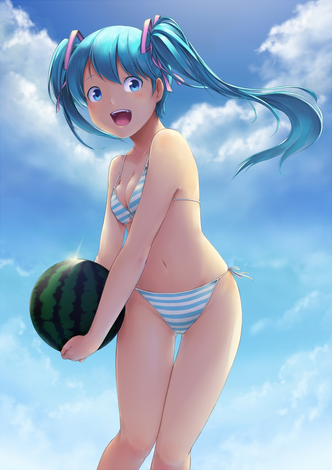 akama_zenta bikini cleavage hatsune_miku swimsuits vocaloid