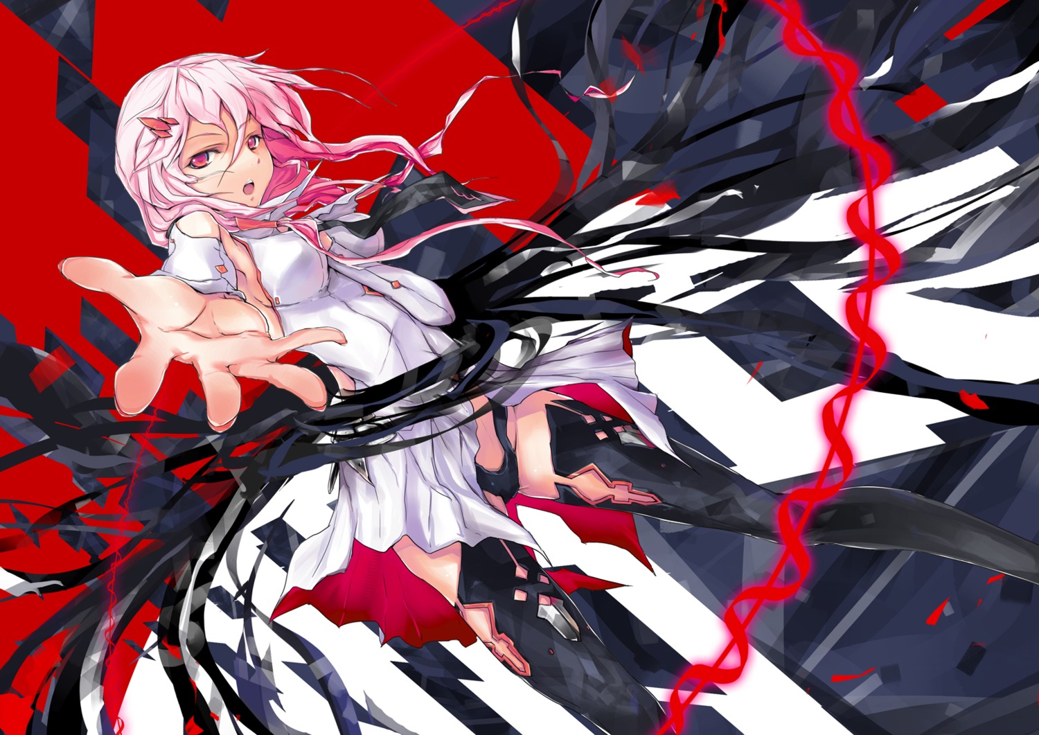 guilty_crown thighhighs yui_(niikyouzou) yuzuriha_inori