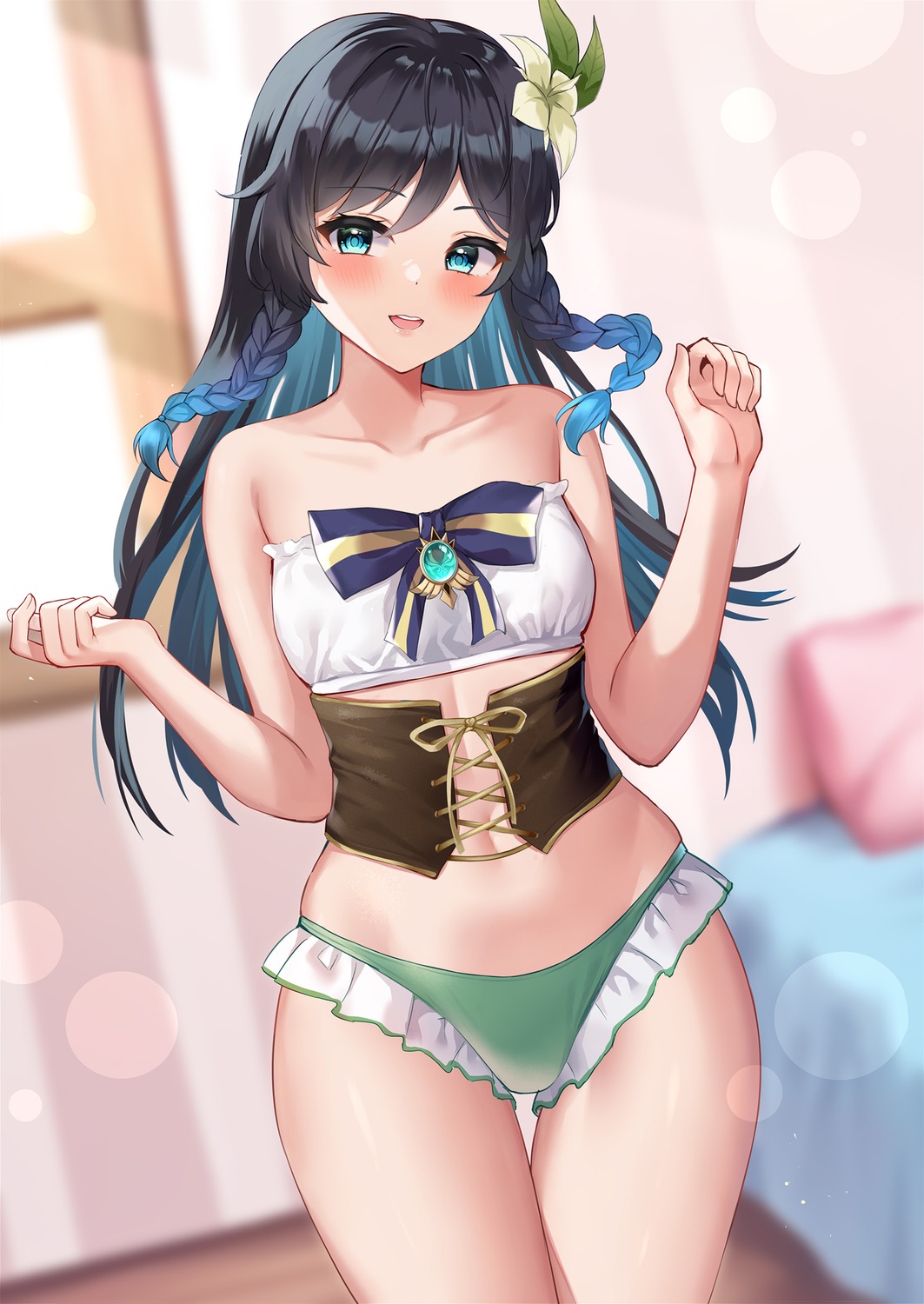 bikini corset eric_(tianqijiang) genderswap genshin_impact swimsuits venti