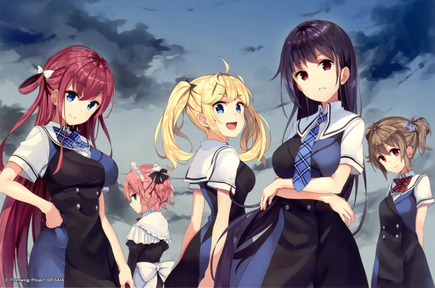 endcard grisaia grisaia_no_kajitsu irisu_makina komine_sachi maid matsushima_michiru paseri sakaki_yumiko seifuku suou_amane