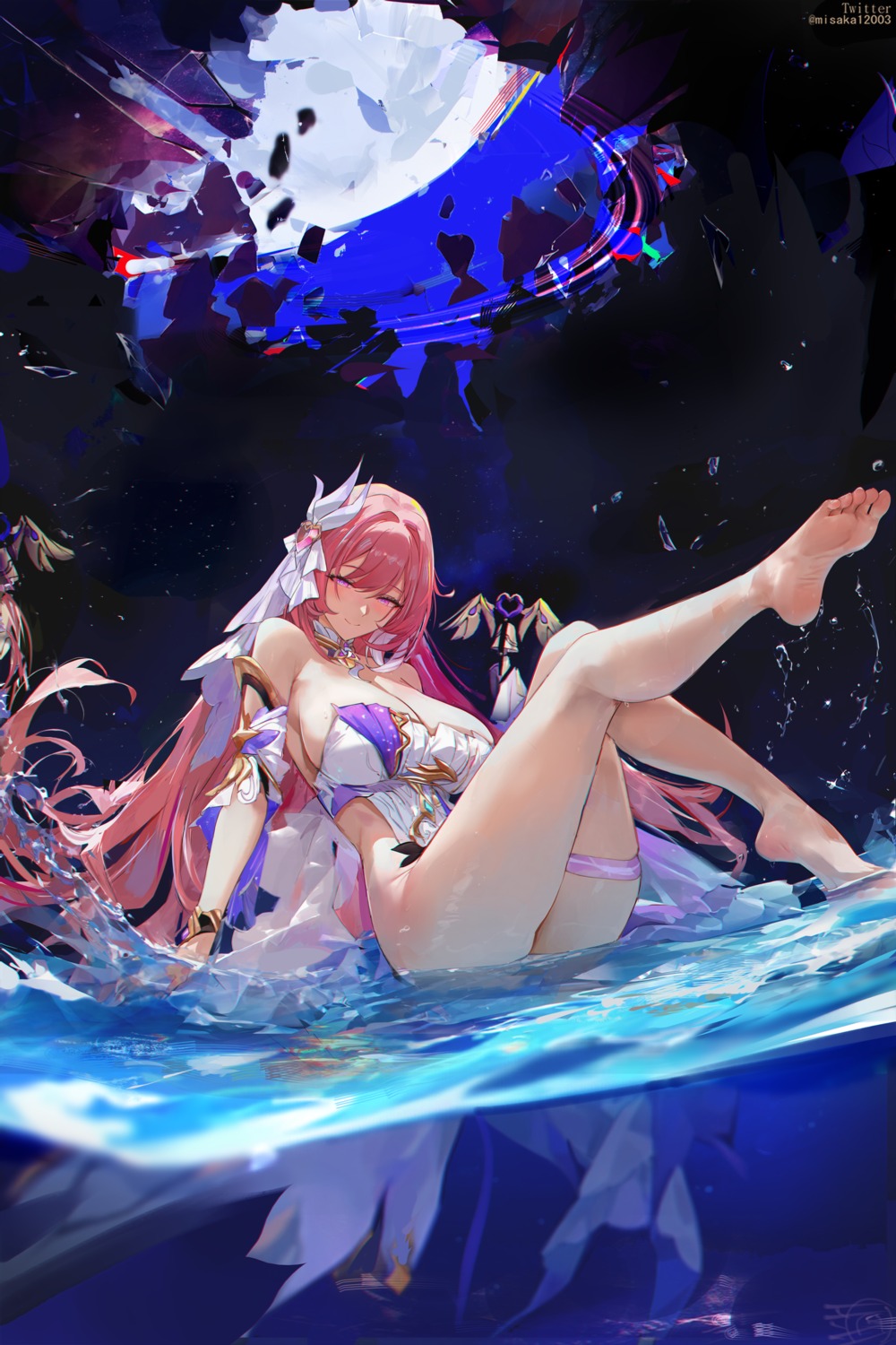 ass benghuai_xueyuan elysia_(honkai_impact) feet garter honkai_impact misako no_bra wet