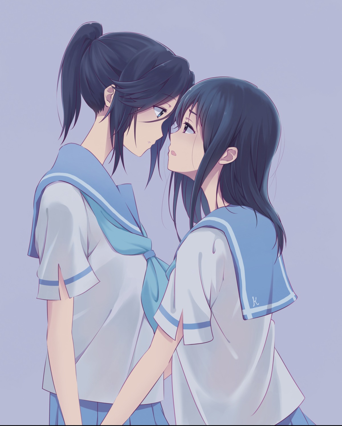 hibike!_euphonium kasaki_nozomi liz_to_aoi_tori maydcafe see_through seifuku yoroizuka_mizore yuri