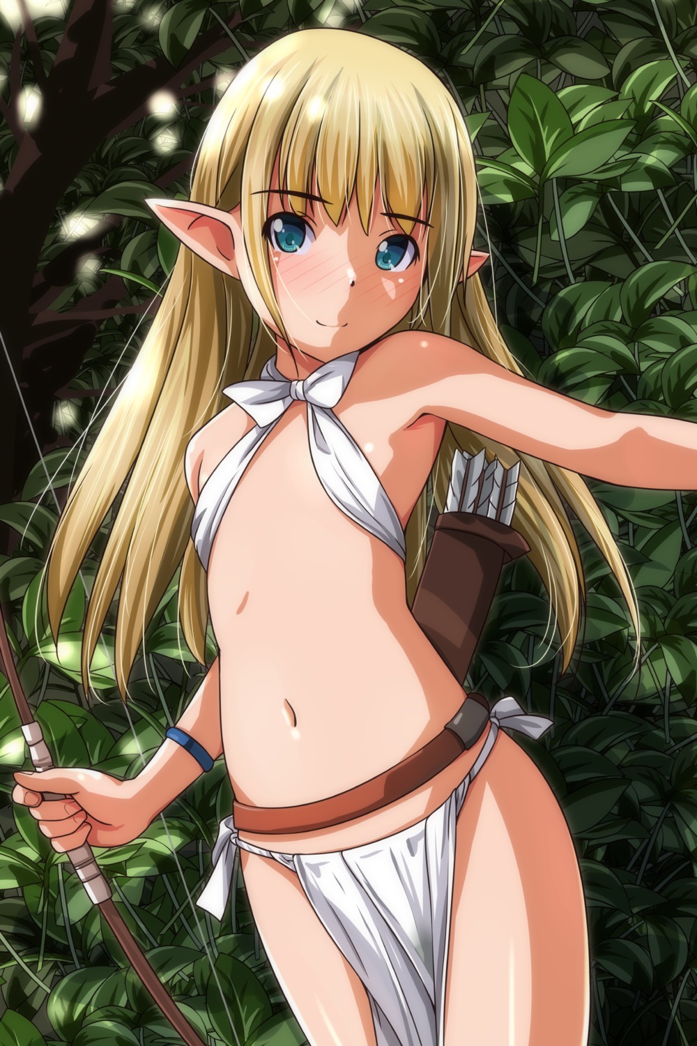 elf loli matsunaga_kouyou no_bra pointy_ears weapon