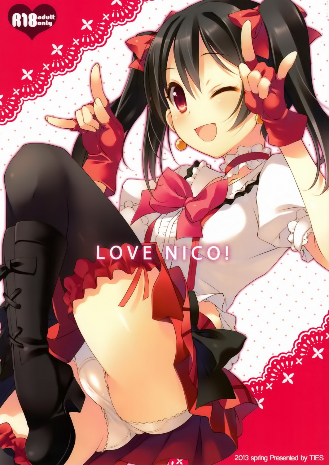 cameltoe love_live! pantsu takei_ooki thighhighs ties yazawa_nico