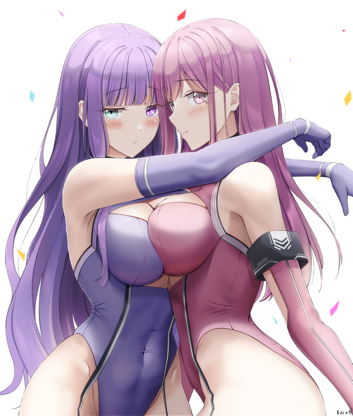 heterochromia keenh leotard no_bra symmetrical_docking yuri