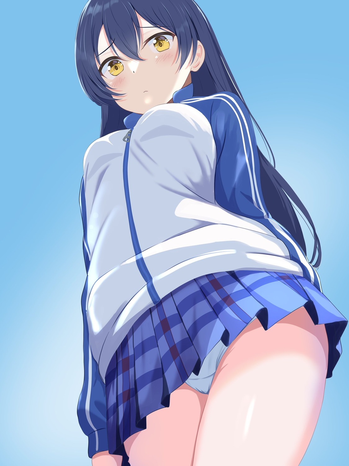 borgbutler gym_uniform love_live! pantsu seifuku skirt_lift sonoda_umi