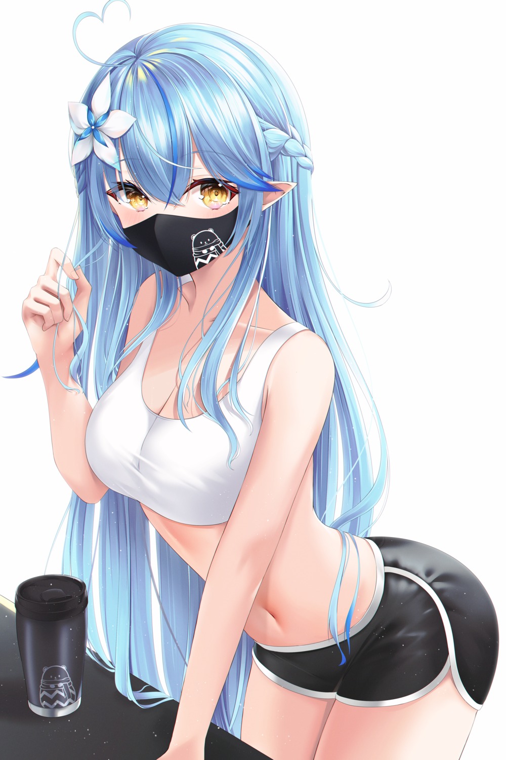 bra cleavage elf hololive pointy_ears riri_yo yukihana_lamy