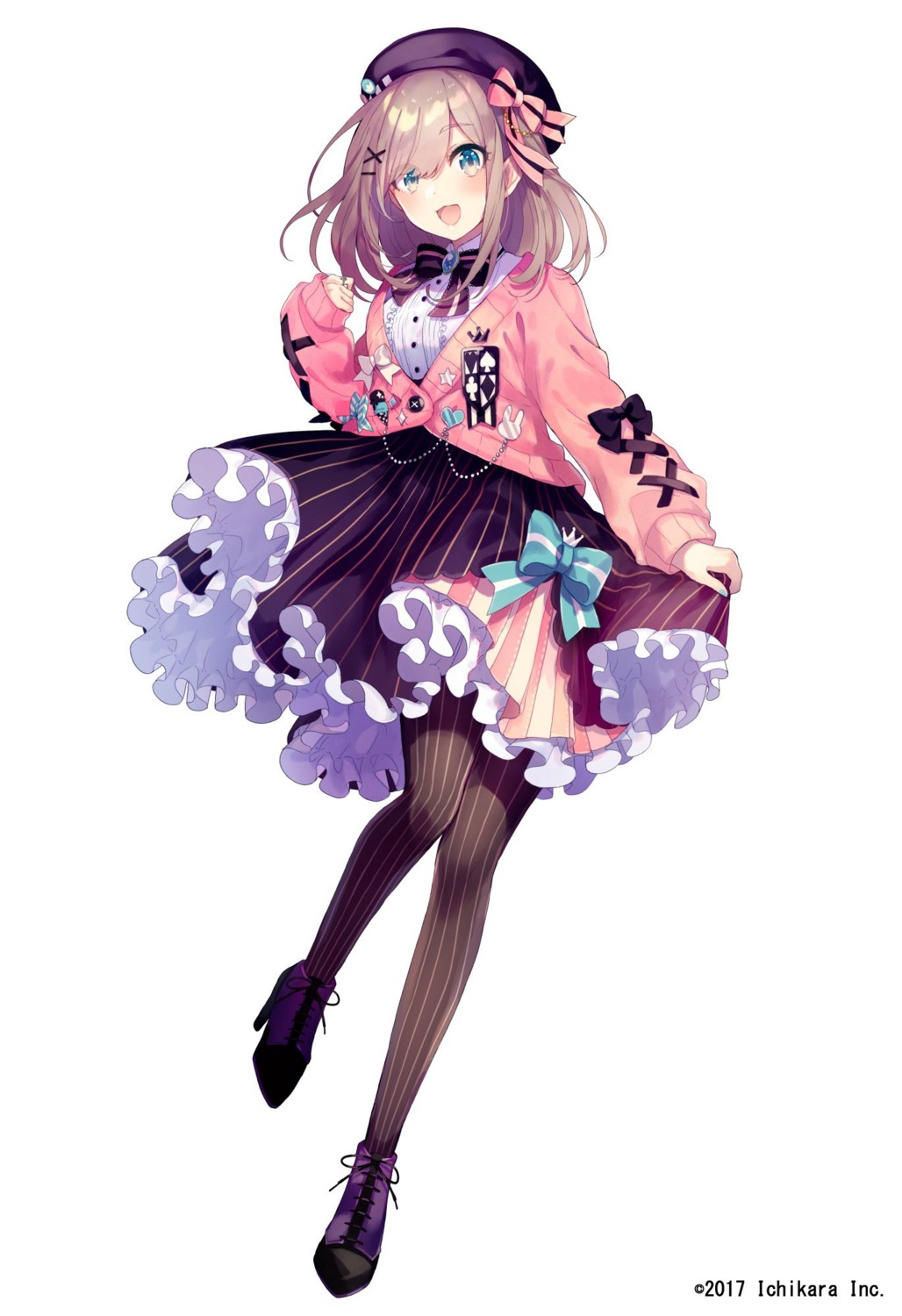 heels nijisanji pantyhose saine skirt_lift suzuhara_ruru sweater