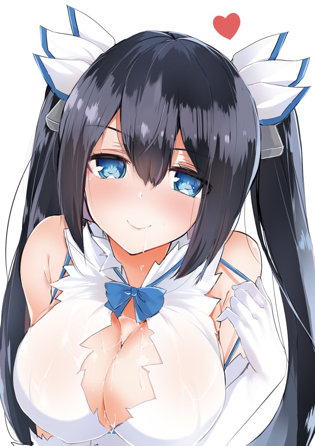 cleavage dress dungeon_ni_deai_wo_motomeru_no_wa_machigatteiru_darou_ka hestia_(danmachi) ryuuji_teitoku wet