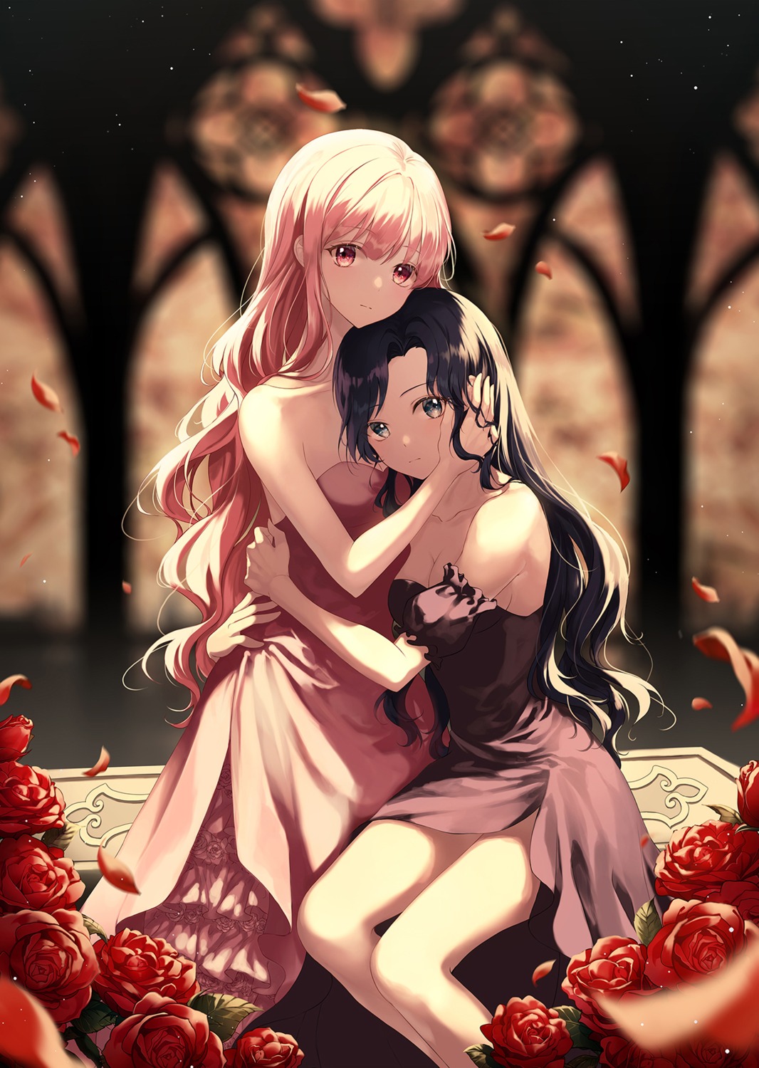 cleavage dress heeri no_bra yuri