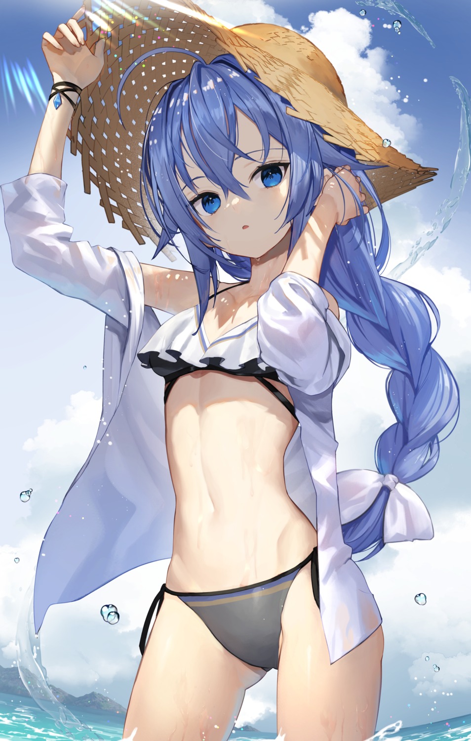 bikini mushoku_tensei open_shirt roxy_migurdia scottie swimsuits wet