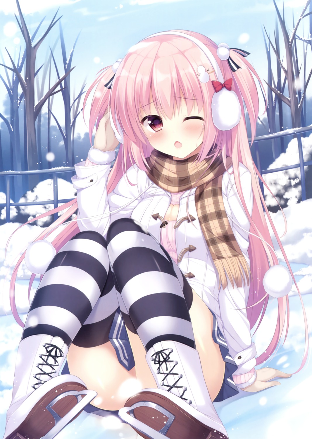 censored cleavage ice_skating sweater thighhighs tomoo