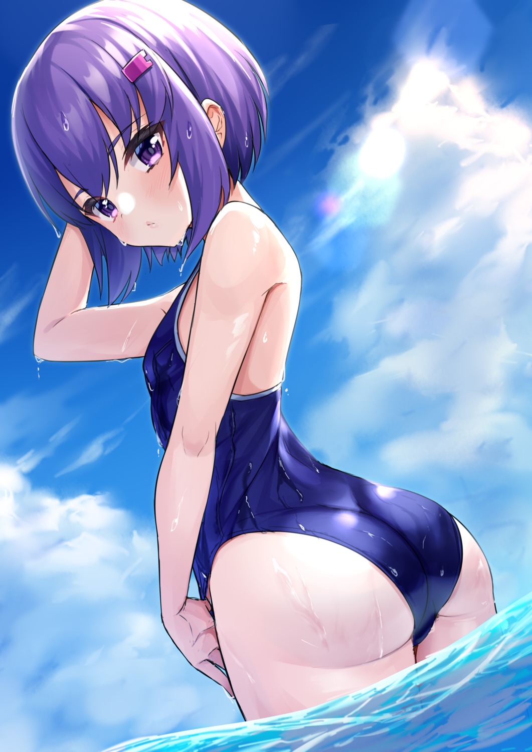 ass school_swimsuit swimsuits tenneko_yuuri voiceroid wet wet_clothes yuzuki_yukari