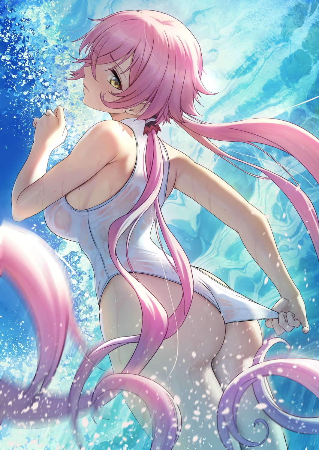 ass see_through solar_(happymonk) swimsuits wet_clothes