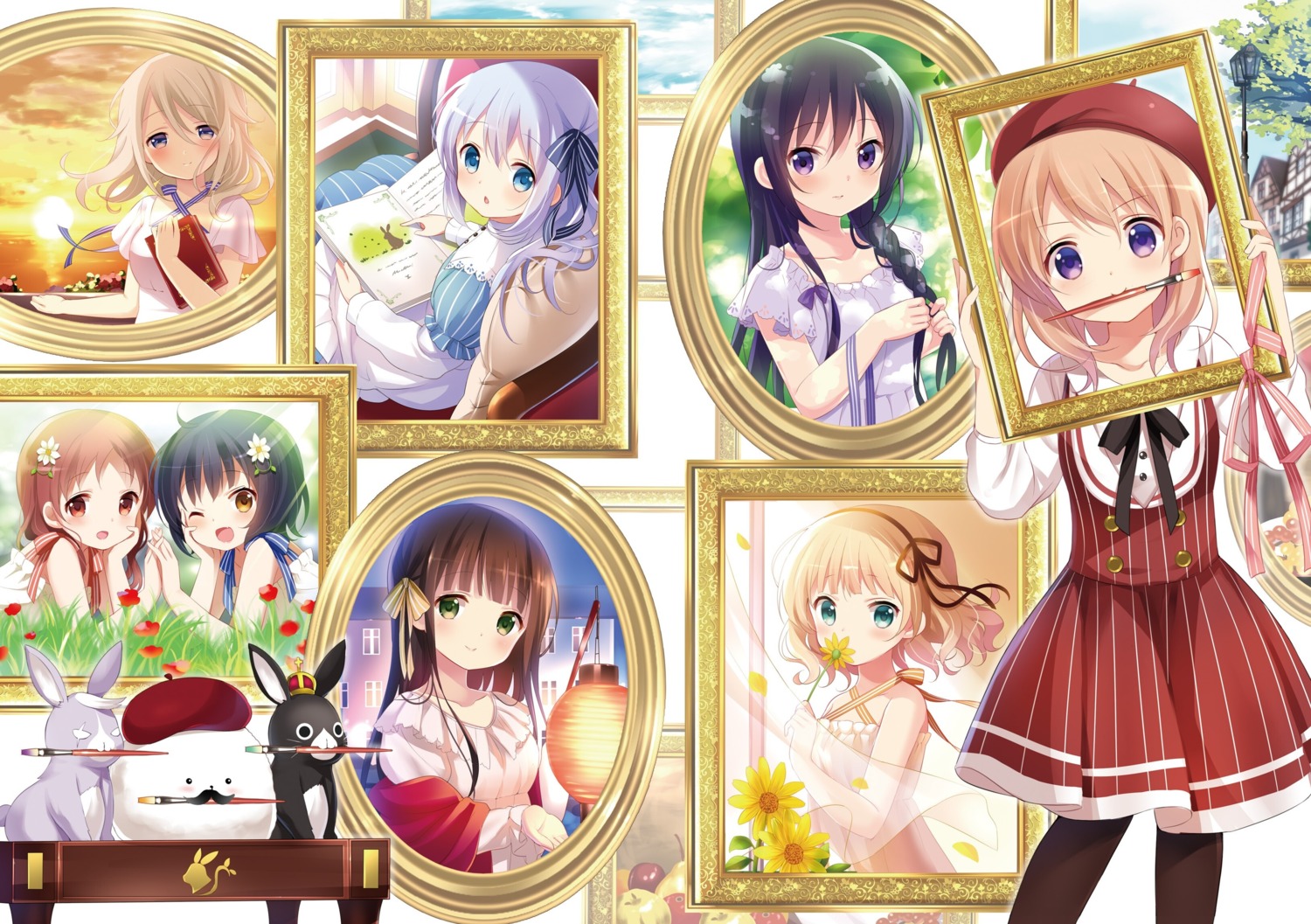 anko_(gochiusa) aoyama_midori dress gochuumon_wa_usagi_desu_ka? hoto_cocoa kafuu_chino kirima_sharo koi pantyhose possible_duplicate tedeza_rize tippy_(gochiusa) ujimatsu_chiya wild_geese