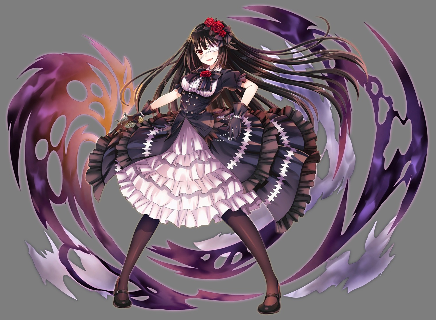 date_a_live eyepatch gun lolita_fashion tokisaki_kurumi transparent_png