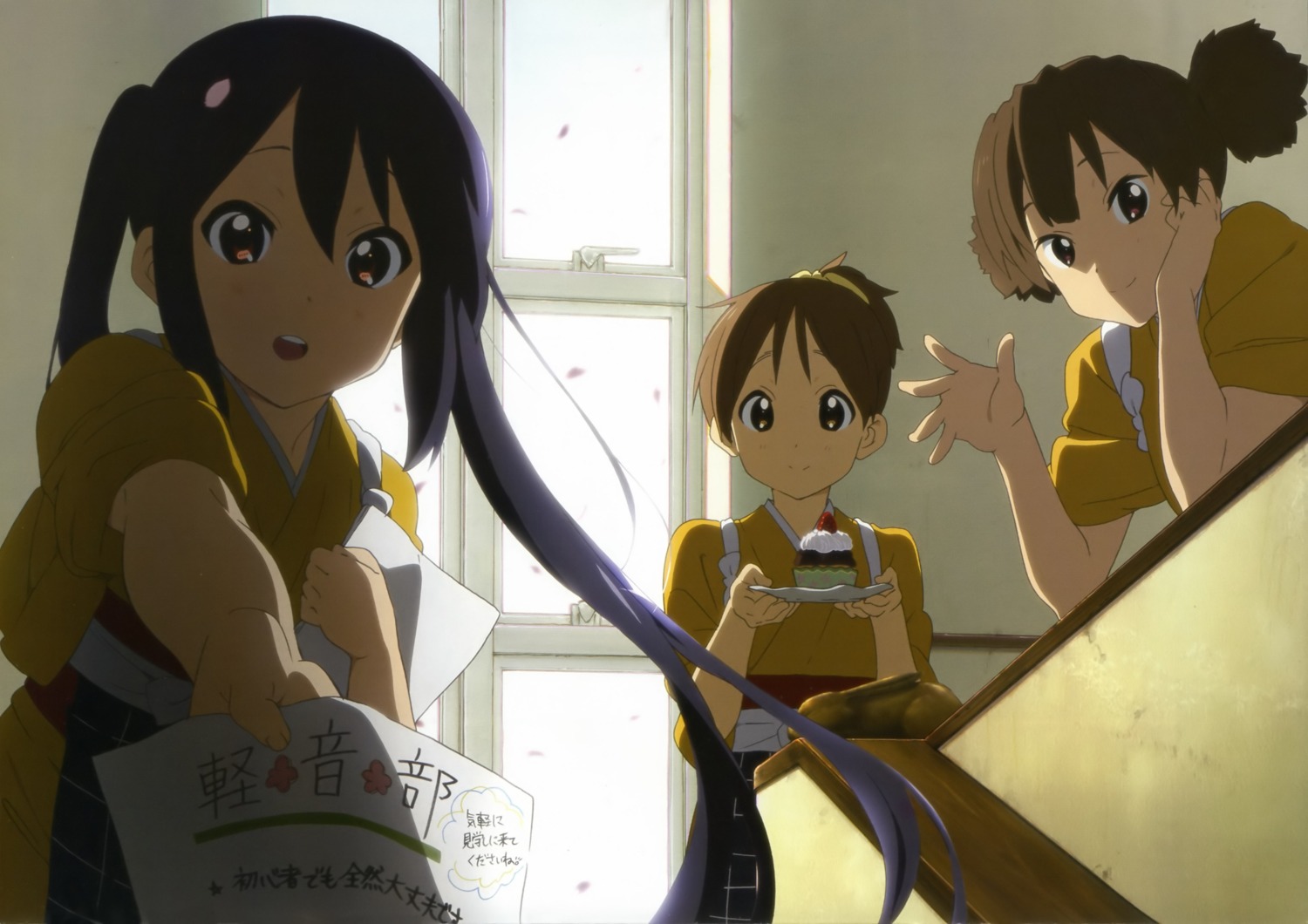 hirasawa_ui horiguchi_yukiko japanese_clothes k-on! nakano_azusa screening suzuki_jun