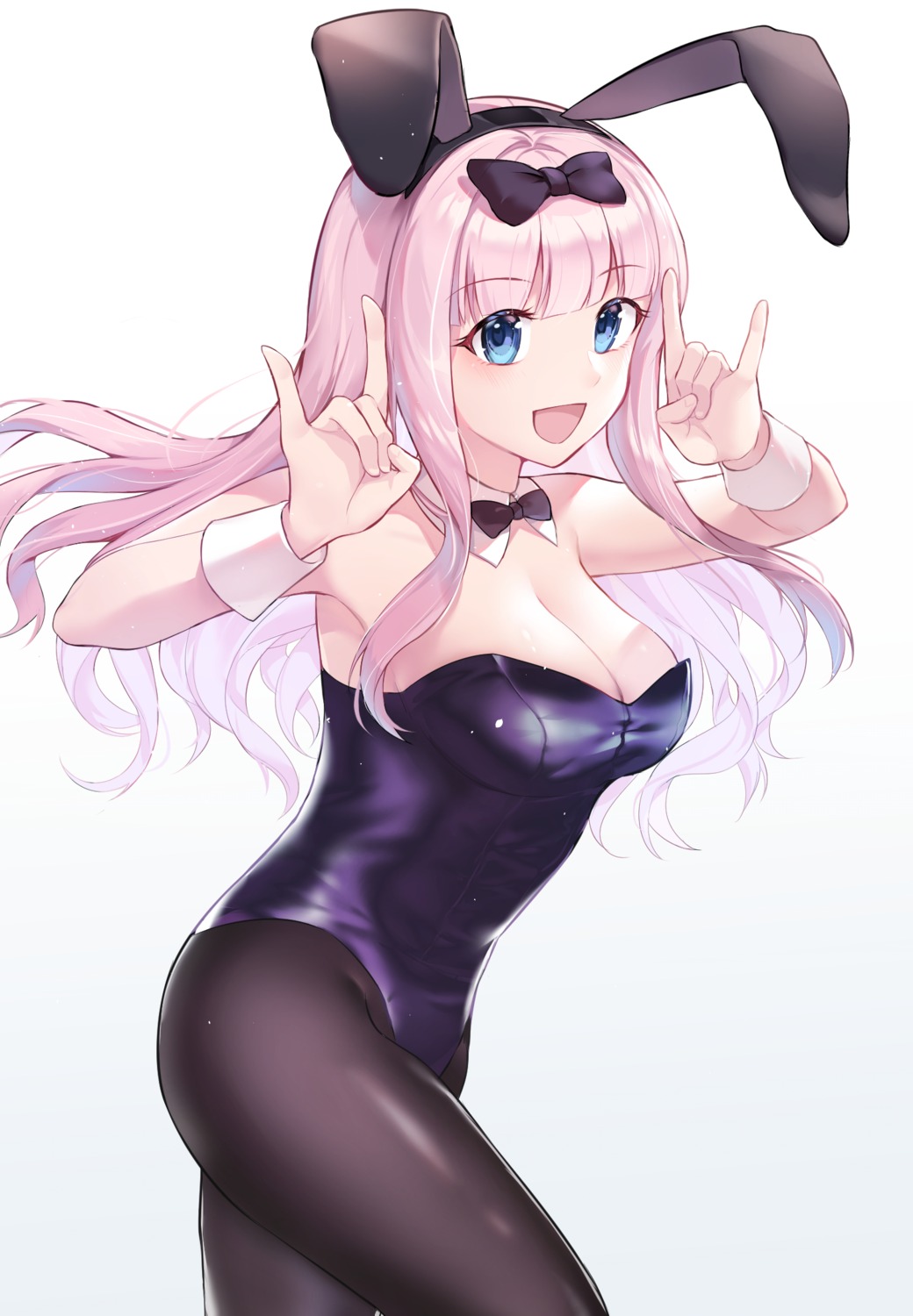 akitsuki_(oenothera) animal_ears bunny_ears bunny_girl cleavage fujiwara_chika kaguya-sama_wa_kokurasetai_~tensai-tachi_no_renai_zunousen~ pantyhose