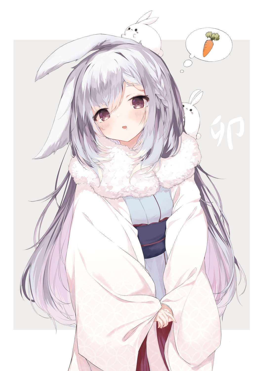 animal_ears bunny_ears japanese_clothes yuui_hutabakirage