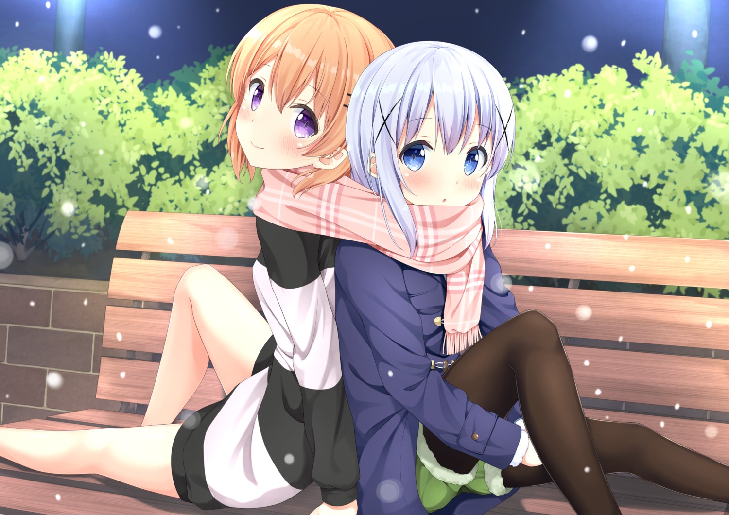 gochuumon_wa_usagi_desu_ka? hoto_cocoa kafuu_chino karutamo pantyhose